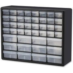 Akro-Mils 44-Drawer Plastic Storage Cabinet - 44 Compartment(s) - 15.8" Height6.4" Depth x 20" Length - Unbreakable, Stackable, Finger Grip - Black - Polystyrene - 1 Each