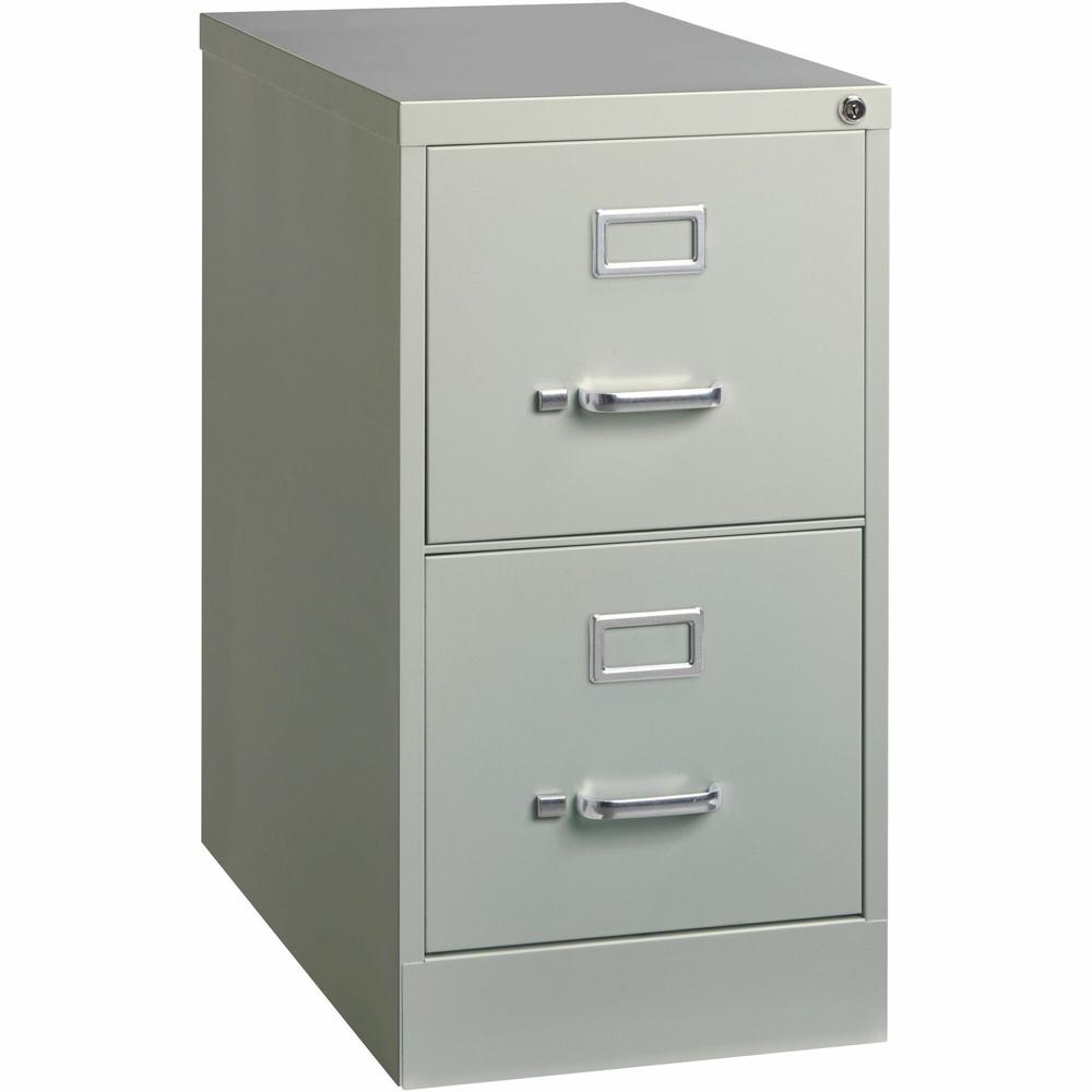 Lorell Fortress Series 25" Commercial-Grade Vertical File Cabinet - 15" x 25" x 28.4" - 2 x Drawer(s) for File - Letter - Vertical - Security Lock, Ball-bearing Suspension, Heavy Duty - Light Gray - S