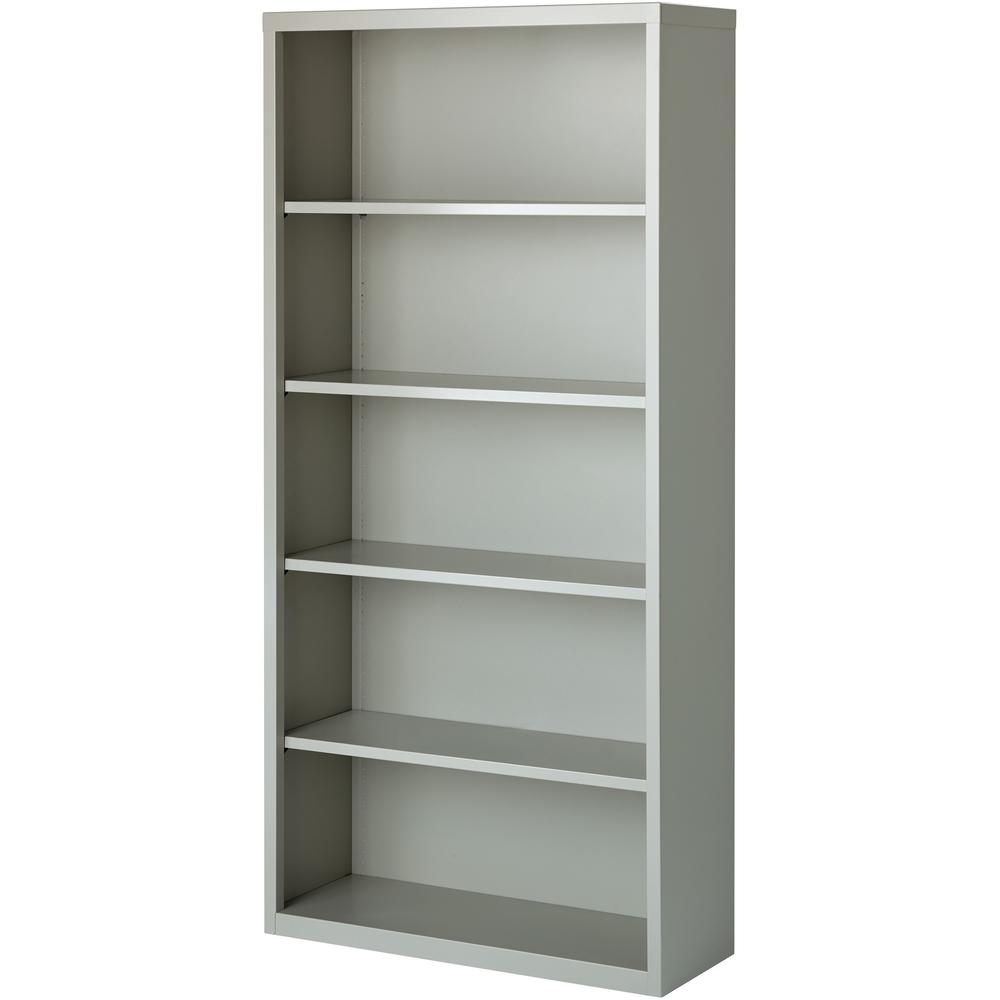 Lorell Fortress Series Bookcase - 34.5" x 13" x 72" - 5 x Shelf(ves) - Light Gray - Powder Coated - Steel - Recycled