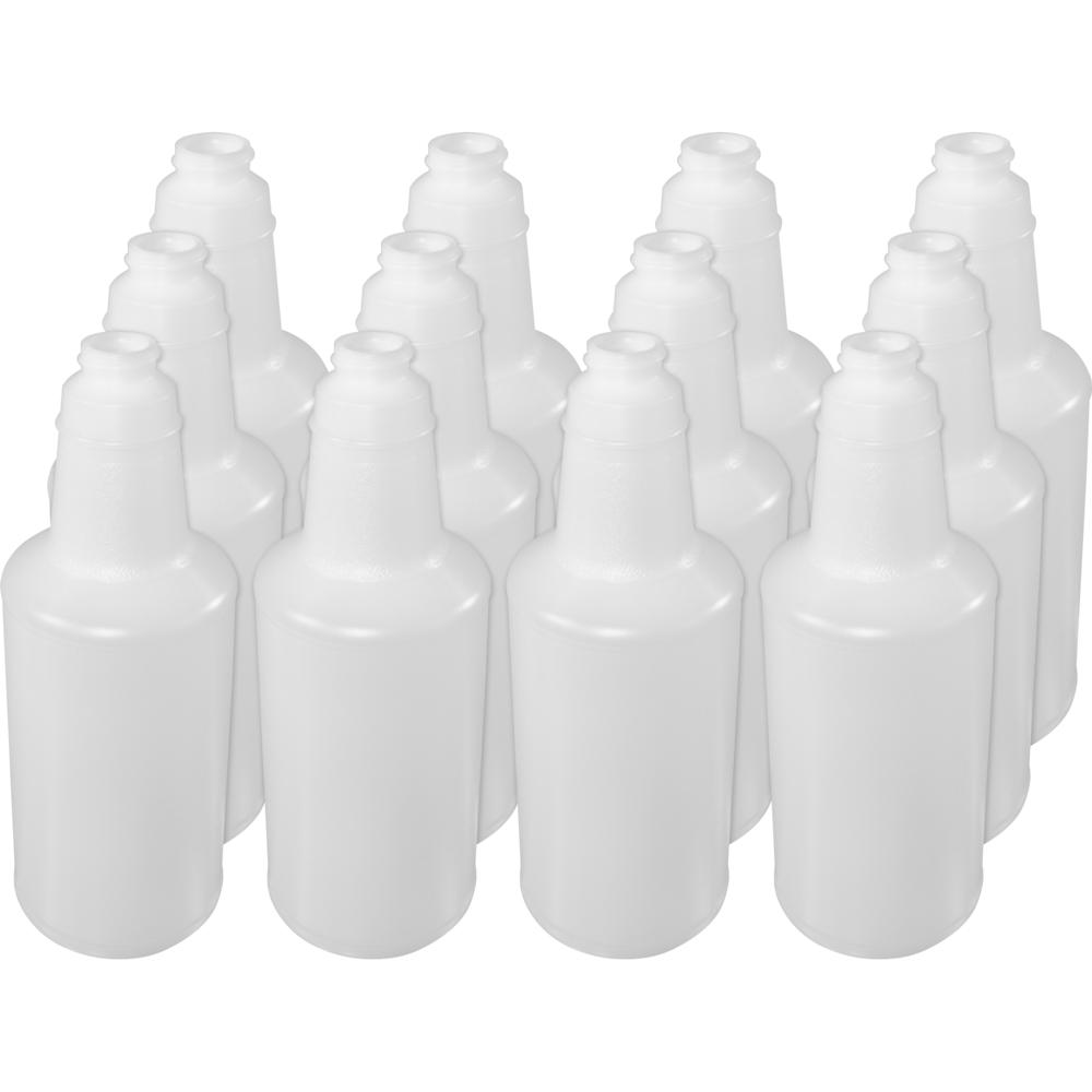 Genuine Joe Plastic Bottle with Graduations - Suitable For Cleaning - Lightweight, Durable, Graduated - 12 / Carton - Translucent