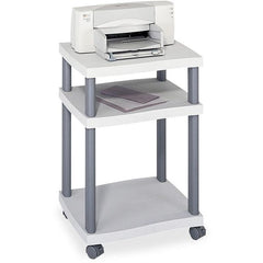 Safco Economy Desk Side Printer/Fax Stand - 100 lb Load Capacity - 2 x Shelf(ves) - 29.3" Height x 20" Width x 17.5" Depth - Floor - Plastic - Light Gray