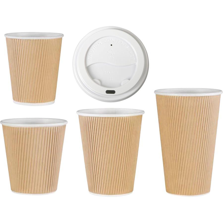 Genuine Joe Hot Cup Protective Lids - Polystyrene - 20 / Carton - 50 Per Pack - White