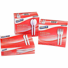 Genuine Joe Heavyweight Disposable Knives - 100 / Box - 40/Carton - Disposable - White