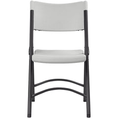 Lorell Heavy-duty Blow-Molded Folding Chairs - Light Gray Polyethylene Seat - Light Gray Polyethylene Back - Dark Gray Steel Frame - Steel, Polyethylene - 4 / Carton