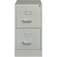 Lorell Fortress Series 26-1/2" Commercial-Grade Vertical File Cabinet - 15" x 26.5" x 28.4" - 2 x Drawer(s) for File - Letter - Vertical - Security Lock, Ball-bearing Suspension, Heavy Duty - Light Gr