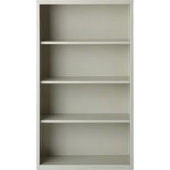 Lorell Fortress Series Bookcase - 34.5" x 13" x 60" - 4 x Shelf(ves) - Light Gray - Powder Coated - Steel - Recycled