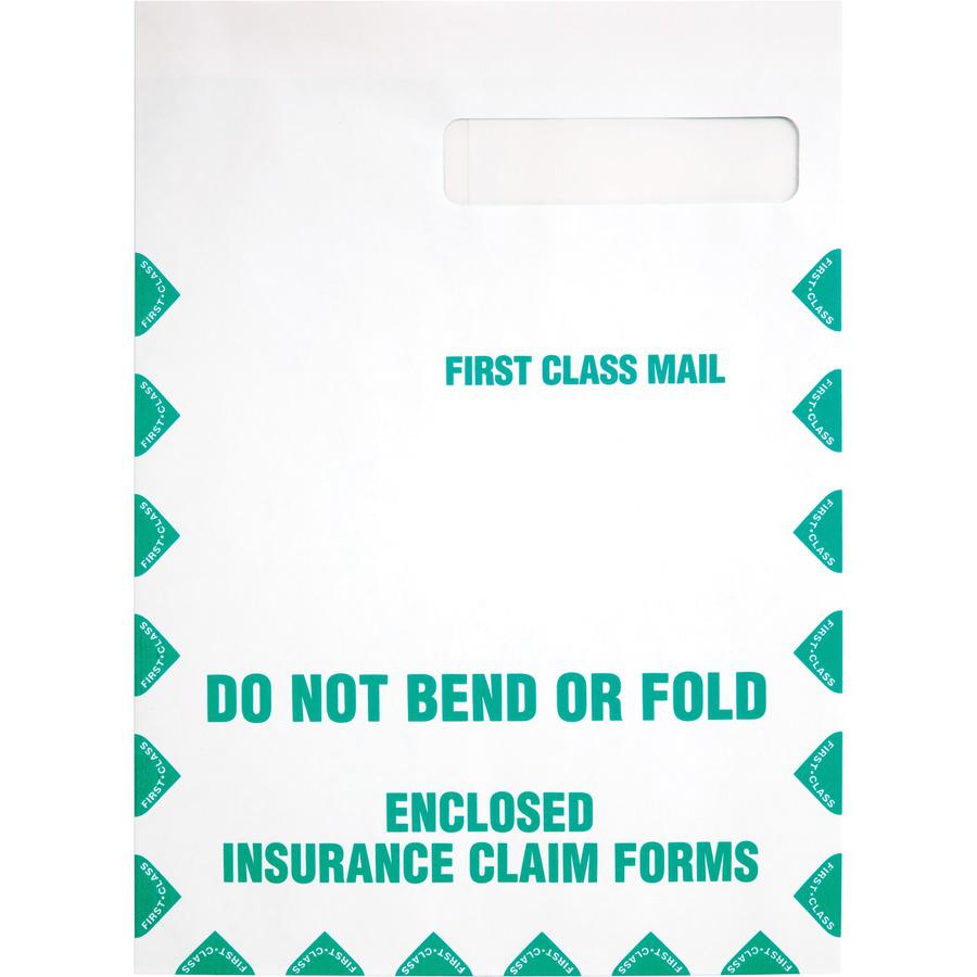 Quality Park Health Claim Insurance Envelopes for Medicare Form HCFA-1508 - Security Tint - Single Window - 9" Width x 12 1/2" Length - 28 lb - Self-sealing - Wove - 100 / Box - White