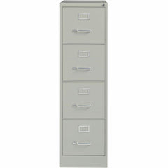 Lorell Fortress Series 25" Commercial-Grade Vertical File Cabinet - 15" x 25" x 52" - 4 x Drawer(s) for File - Letter - Vertical - Security Lock, Ball-bearing Suspension, Heavy Duty - Light Gray - Ste