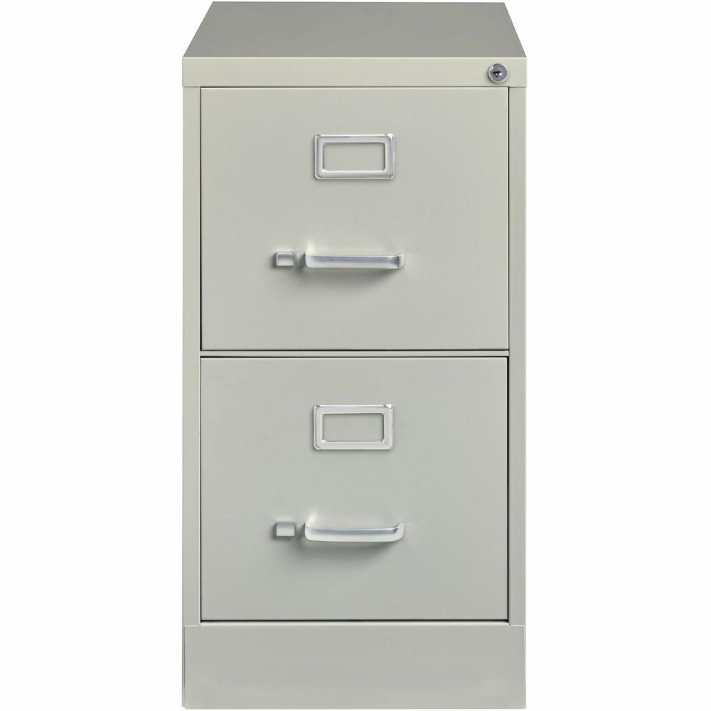 Lorell Fortress Series 25" Commercial-Grade Vertical File Cabinet - 15" x 25" x 28.4" - 2 x Drawer(s) for File - Letter - Vertical - Security Lock, Ball-bearing Suspension, Heavy Duty - Light Gray - S