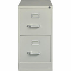 Lorell Fortress Series 25" Commercial-Grade Vertical File Cabinet - 15" x 25" x 28.4" - 2 x Drawer(s) for File - Letter - Vertical - Security Lock, Ball-bearing Suspension, Heavy Duty - Light Gray - S