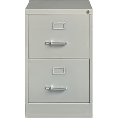 Lorell Fortress Series 26-1/2" Commercial-Grade Vertical File Cabinet - 18" x 26.5" x 28.4" - 2 x Drawer(s) for File - Legal - Vertical - Lockable, Ball-bearing Suspension, Heavy Duty - Light Gray - S