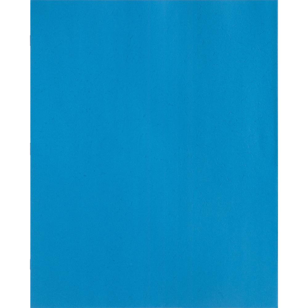 Business Source Letter Recycled Pocket Folder - 8 1/2" x 11" - 100 Sheet Capacity - 3 x Prong Fastener(s) - 1/2" Fastener Capacity - 2 Inside Front & Back Pocket(s) - Leatherette - Light Blue - 35% Re