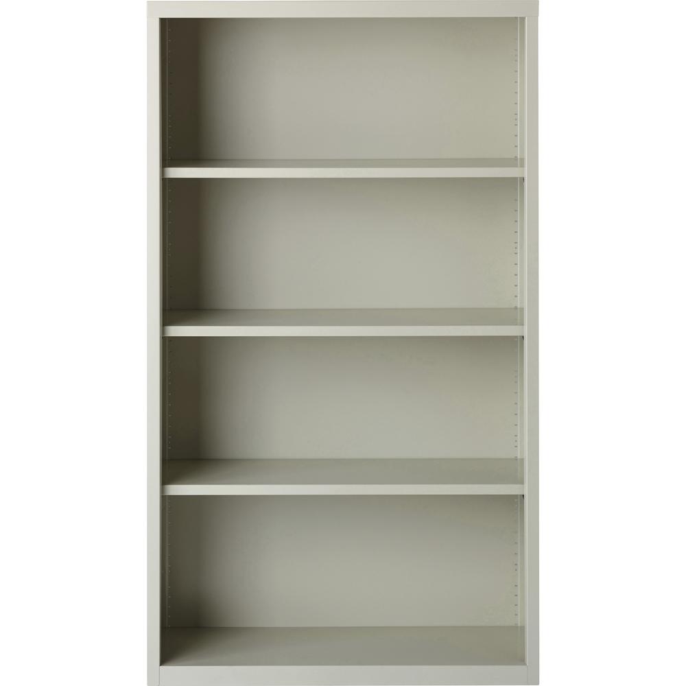 Lorell Fortress Series Bookcase - 34.5" x 13" x 60" - 4 x Shelf(ves) - Light Gray - Powder Coated - Steel - Recycled