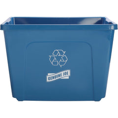 Genuine Joe 14-Gallon Recycling Bin - 14 gal Capacity - Rectangular - Durable, Lightweight - 14.5" Height x 19.5" Width x 15.4" Depth - Plastic - Blue - 1 Each