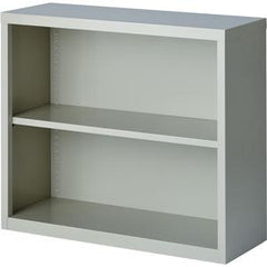 Lorell Fortress Series Bookcase - 34.5" x 13" x 30" - 2 x Shelf(ves) - Light Gray - Powder Coated - Steel - Recycled