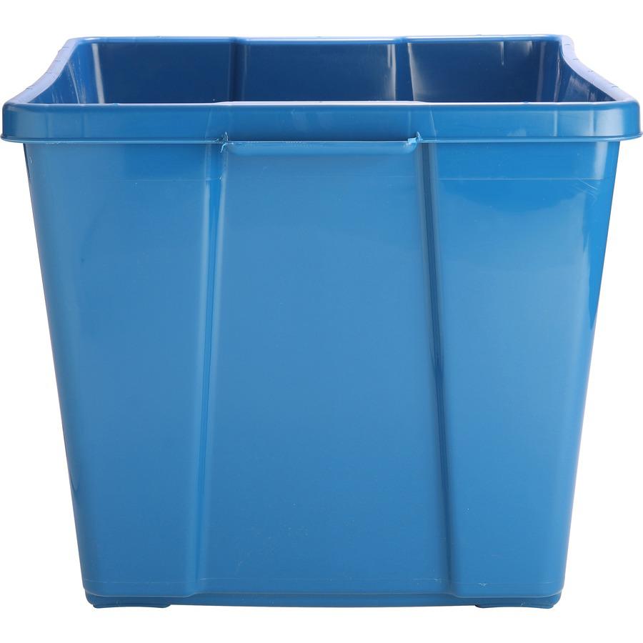 Genuine Joe 14-Gallon Recycling Bin - 14 gal Capacity - Rectangular - Durable, Lightweight - 14.5" Height x 19.5" Width x 15.4" Depth - Plastic - Blue - 1 Each