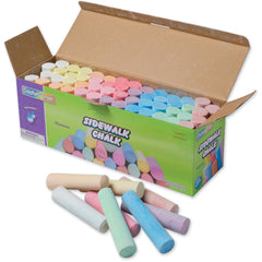 Creativity Street Sidewalk Chalk - 4" Length - 1" Diameter - Tan, Pink, Teal, Lime, Gray, White, Purple, Orange, Dark Blue, Light Blue, Dark Yellow, ... - 52 / Box - Non-toxic, Washable