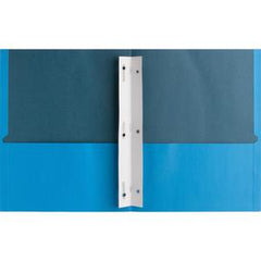 Business Source Letter Recycled Pocket Folder - 8 1/2" x 11" - 100 Sheet Capacity - 3 x Prong Fastener(s) - 1/2" Fastener Capacity - 2 Inside Front & Back Pocket(s) - Leatherette - Light Blue - 35% Re