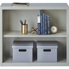 Lorell Fortress Series Bookcase - 34.5" x 13" x 30" - 2 x Shelf(ves) - Light Gray - Powder Coated - Steel - Recycled