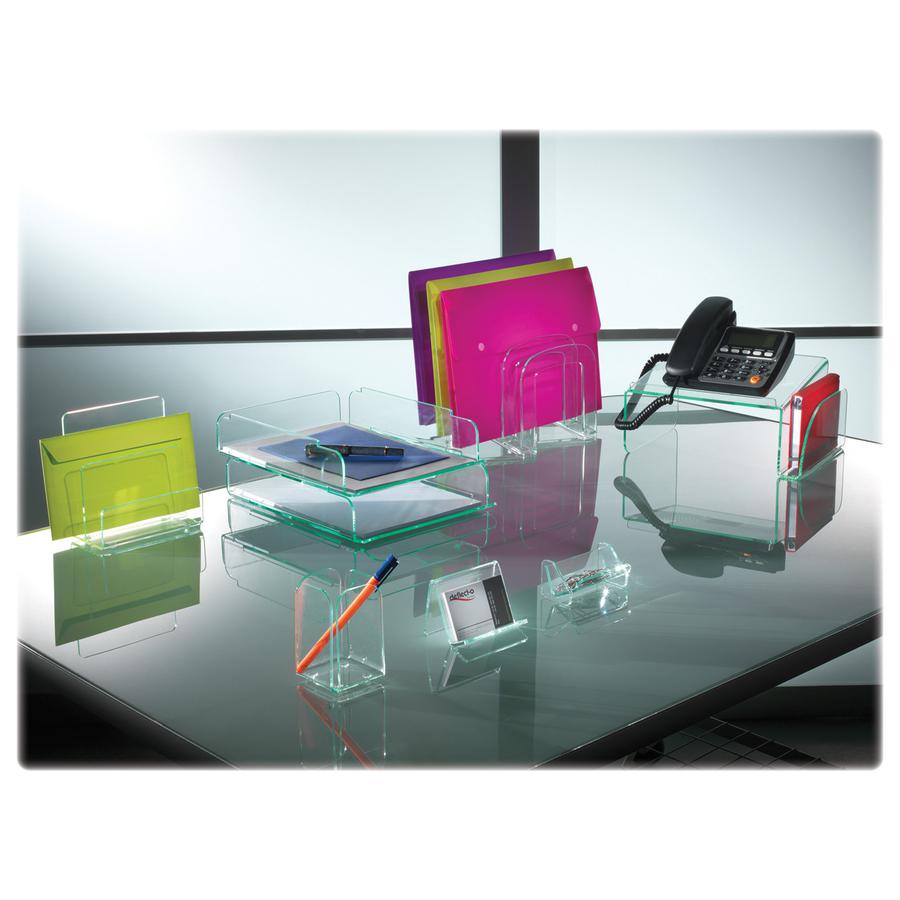 Lorell Stacking Document Trays - Desktop - Durable, Lightweight, Non-skid, Stackable - Clear - Acrylic - 1 Each