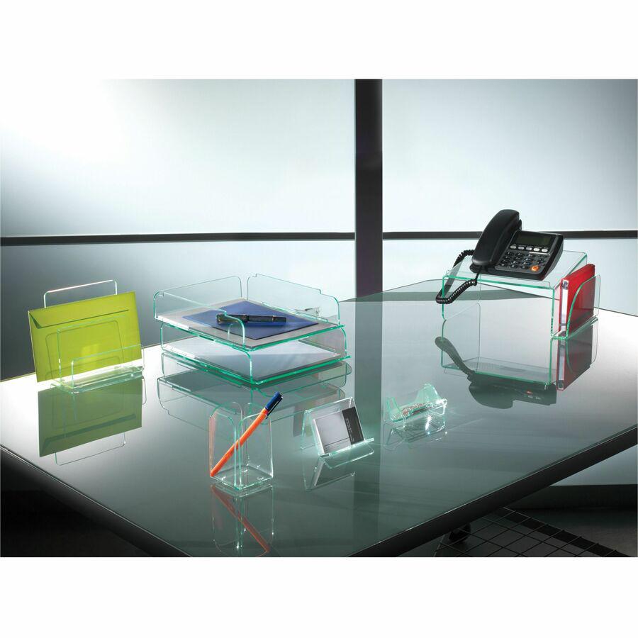 Lorell Mini File Sorter - Desktop - Durable, Lightweight, Non-skid - Clear - Acrylic - 1 Each