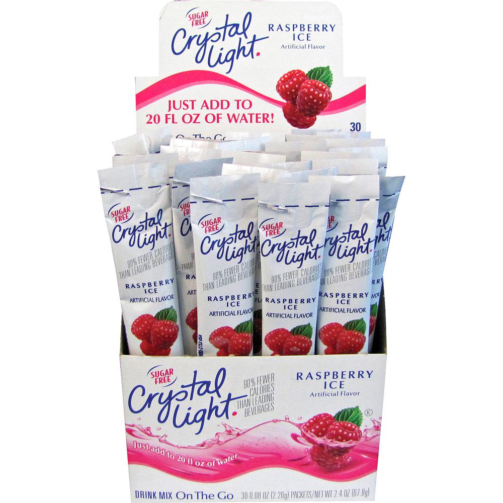 Crystal Light On-The-Go Raspberry Mix Sticks - Powder - 0.08 oz - 30 / Box