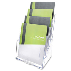 Deflecto Multi-Compartment DocuHolder - 920 x Sheet - 4 Compartment(s) - 1.57" - 13.5" Height x 9.3" Width x 7" DepthDesktop - Clear - Polystyrene - 1 Each