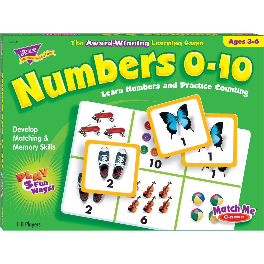 Trend Match Me Numbers 0-10 Learning Game - Educational - 1 to 8 Players - 1 Each