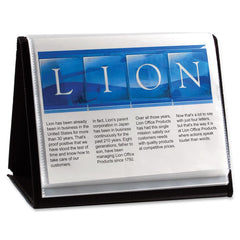 Lion Flip-N-Tell Display Easel Books - Letter - 8 1/2" x 11" Sheet Size - 40 Sheet Capacity - 20 Pocket(s) - Polypropylene - Black - 1.50 lb - Recycled - Non-stick, Acid-free, Lightweight, Reinforced