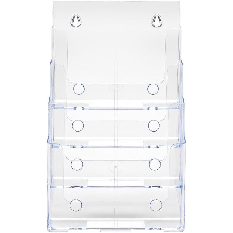 Deflecto Multi-Compartment DocuHolder - 920 x Sheet - 4 Compartment(s) - 1.57" - 13.5" Height x 9.3" Width x 7" DepthDesktop - Clear - Polystyrene - 1 Each