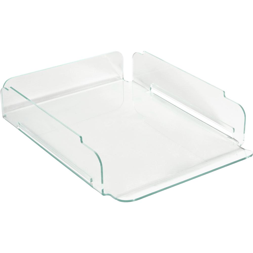 Lorell Single Stacking Document Tray - Desktop - Durable, Lightweight, Non-skid, Stackable - Clear - Acrylic - 1 Each