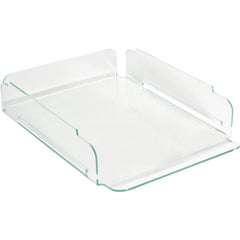 Lorell Single Stacking Document Tray - Desktop - Durable, Lightweight, Non-skid, Stackable - Clear - Acrylic - 1 Each