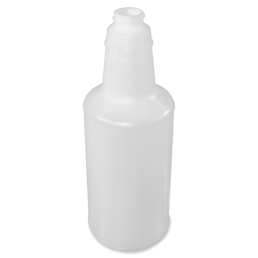 Genuine Joe Plastic Bottle with Graduations - Suitable For Cleaning - Lightweight, Durable, Graduated - 12 / Carton - Translucent