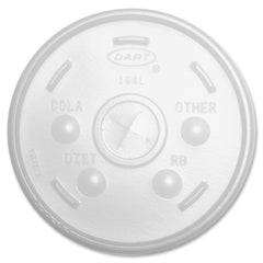 Dart Translucent Slotted Foam Cup Lids - 10 / Carton - 100 - Translucent