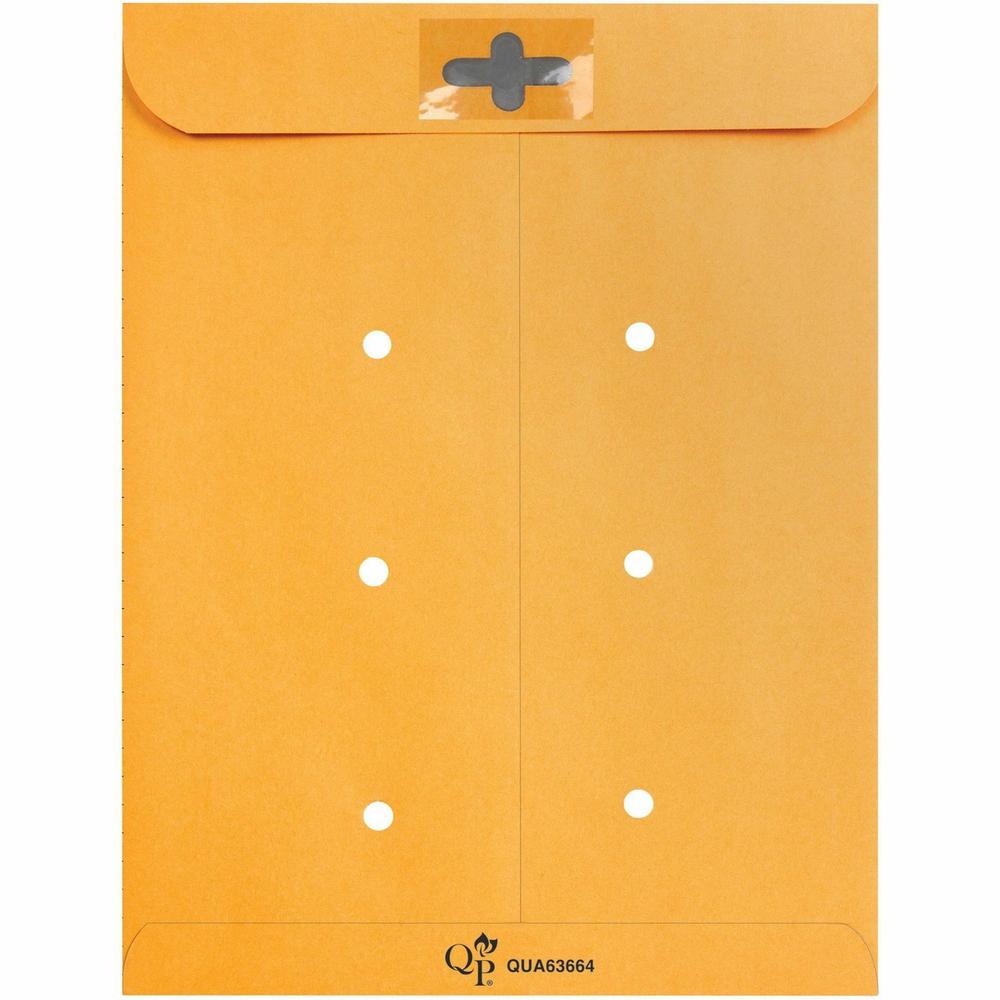 Quality Park Resealable Inter-department 1 Side Print Envelope - Inter-department - 10" Width x 13" Length - 32 lb - Self-sealing - Kraft - 100 / Box - Light Brown