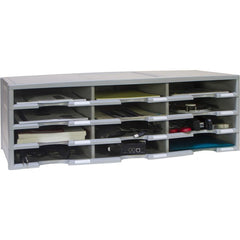 Storex 12-compartment Organizer - 6000 x Sheet - 12 Compartment(s) - 9.50" x 12" - 10.5" Height x 14.1" Width31.4" Length - 100% Recycled - Gray - Polystyrene - 1 Each