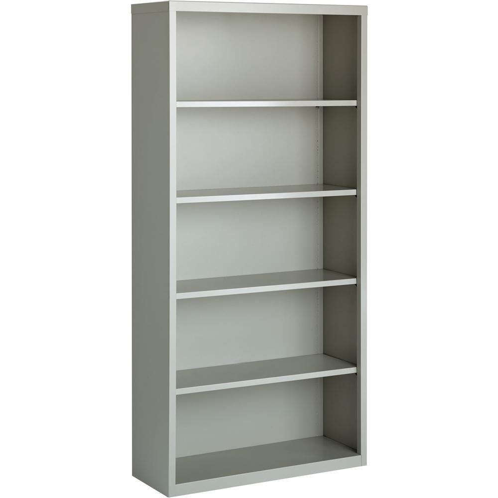 Lorell Fortress Series Bookcase - 34.5" x 13" x 72" - 5 x Shelf(ves) - Light Gray - Powder Coated - Steel - Recycled