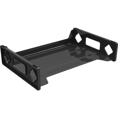 Deflecto Sustainable Office Stackable Desk Tray - 2.8" Height x 16.1" Width x 9" DepthDesktop - Stackable, Sturdy, Eco-friendly, Durable - 30% Recycled - Black - Plastic - 1 Each