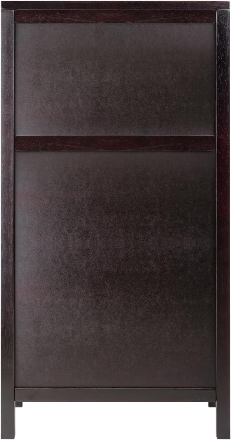 Winsome Ancona 37.52-inch x 19.09-inch x 12.6-inch 20-Bottle Modular Wine Cabinet With Glass Rack, Dark Espresso (92729)