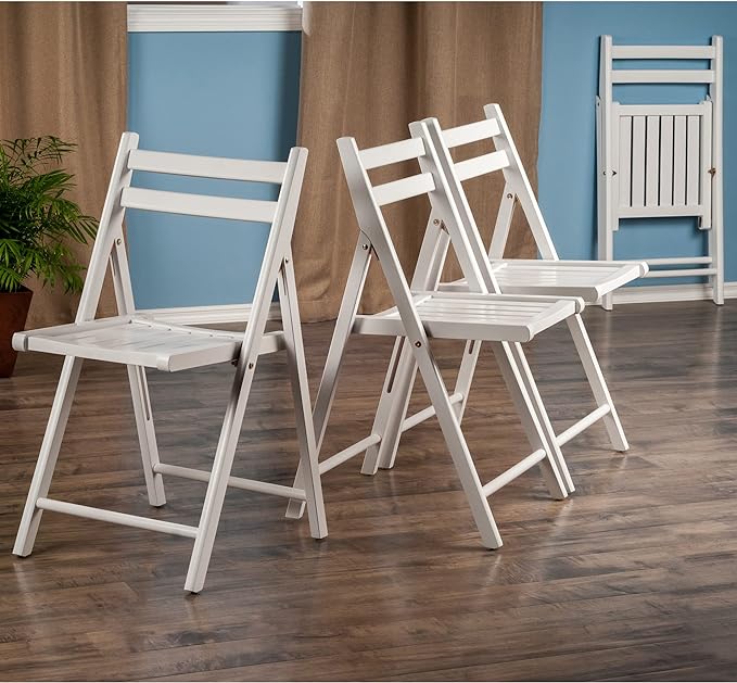 Winsome Robin Folding Set White Chair, Medium, 4-PC