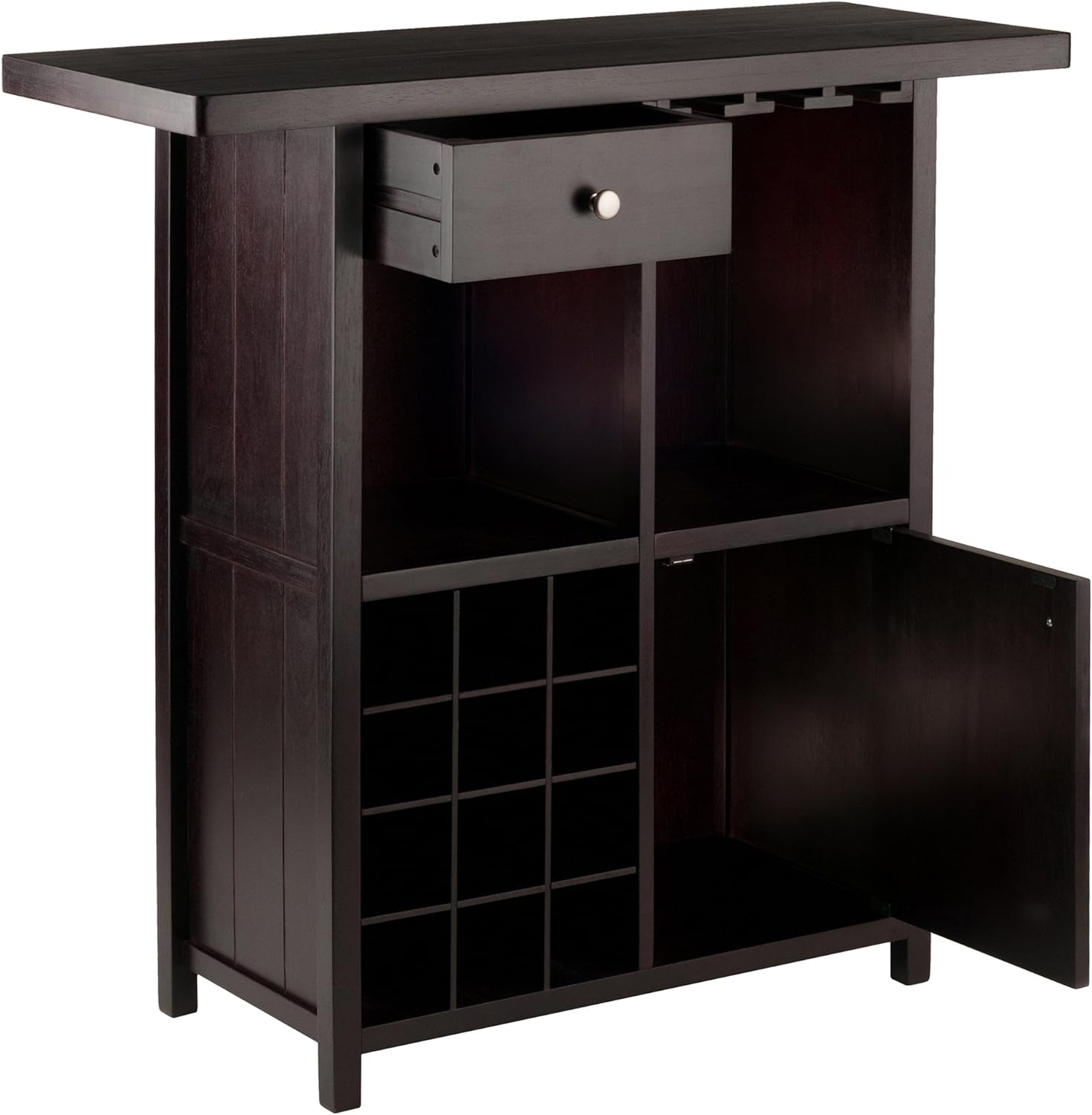 Winsome Macon Bar Wine Cabinet, Espresso