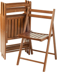 Winsome Robin 4-PC Folding Set Teak Chair, 17.64 x 20.1 x 32.28