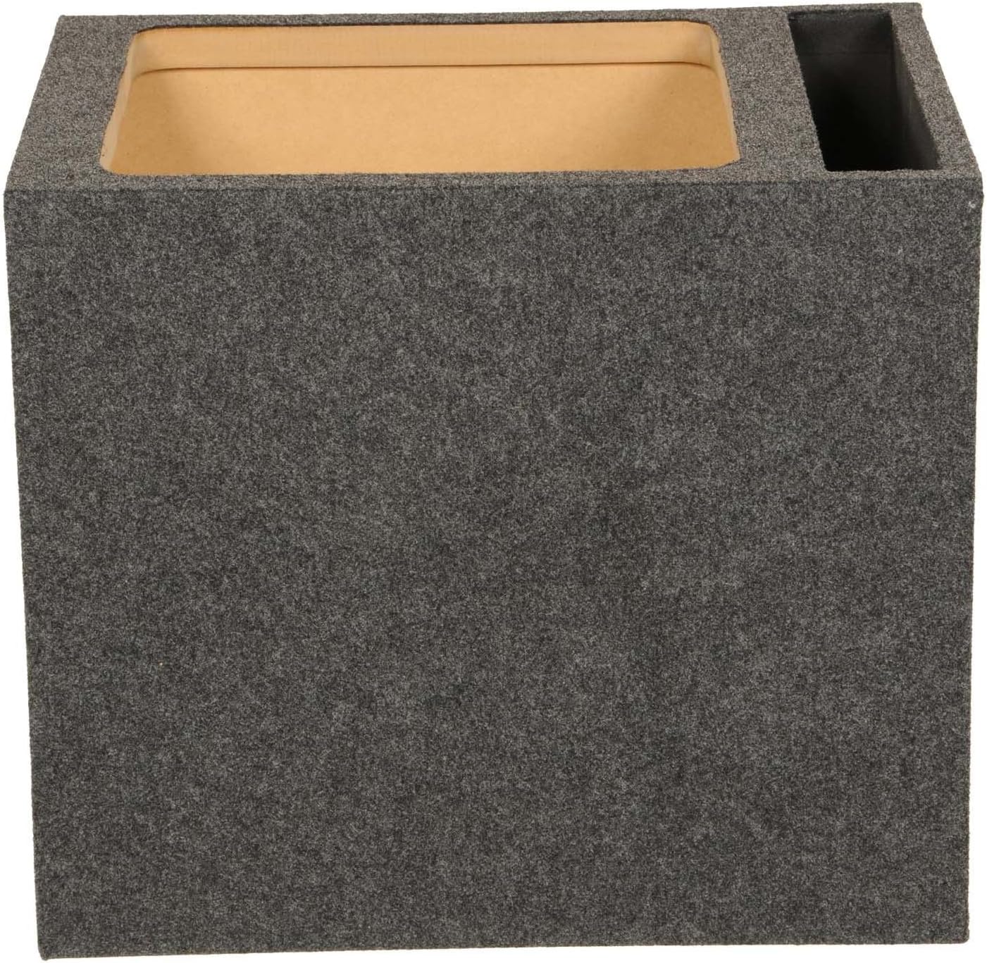 Q Power 15 Inch Heavy-Duty Single Vented Carpet Covered Durable Car Audio Vehicle Subwoofer Enclosure Woofer Box, Charcoal Gray