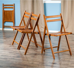 Winsome Robin 4-PC Folding Set Teak Chair, 17.64 x 20.1 x 32.28