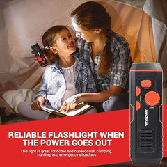 Life+Gear LG38-60675-RED 120-Lumen Stormproof USB Crank Flashlight & Radio