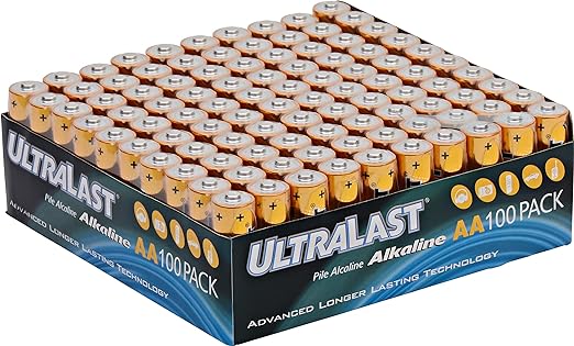 Ultralast ULA100AAB ULA100AAB Alkaline AA Batteries, 100 pk