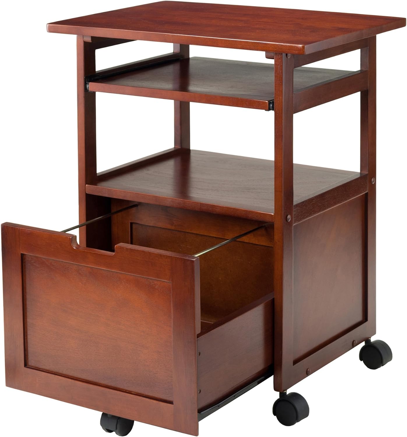 Winsome Piper Home Office, Walnut, 24.02"W x 29.65"H x 17.32"D