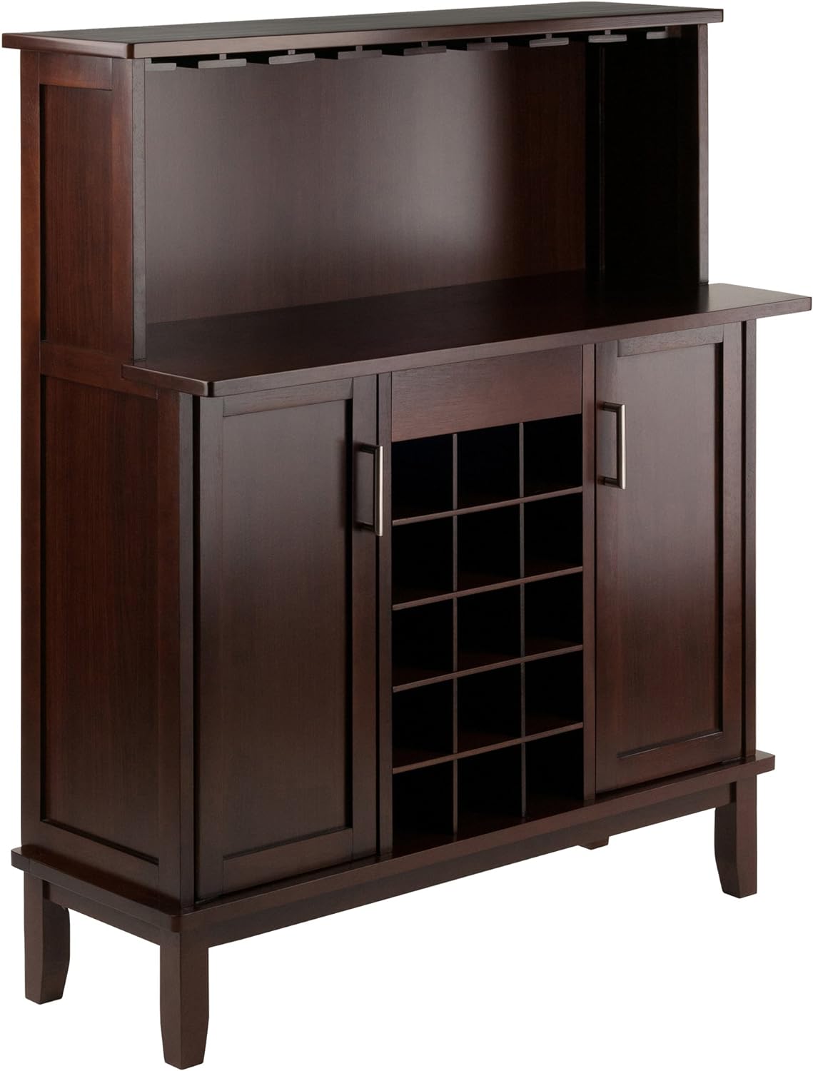 Winsome Beynac Bar Cappuccino Wine Cabinet