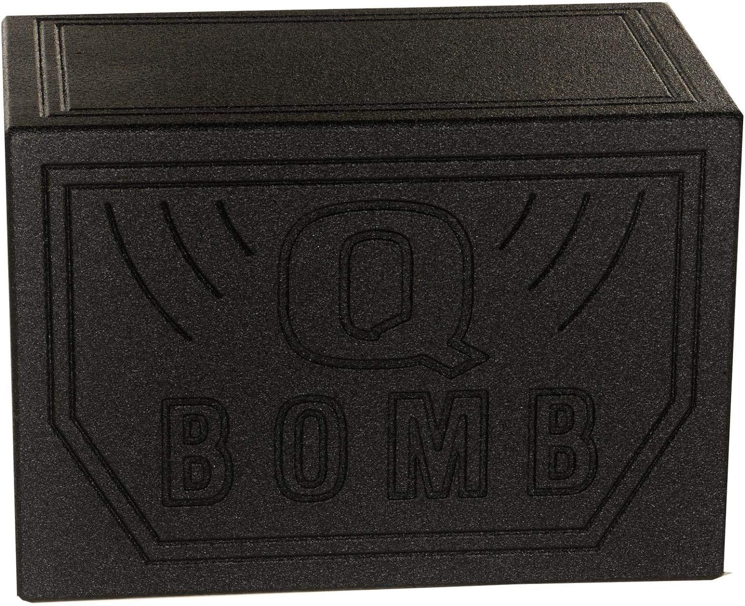 QPower QBOMB, Single 10" Tough Vented Shallow Ported Car Audio Subwoofer Box Enclosure with 1.4 Cubic Feet of Air Space, Black