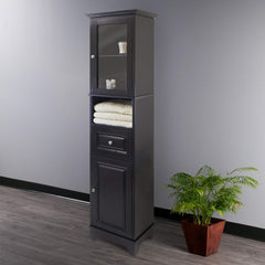 Winsome Wood Alps Tall Cabinet with Glass Door and Drawer